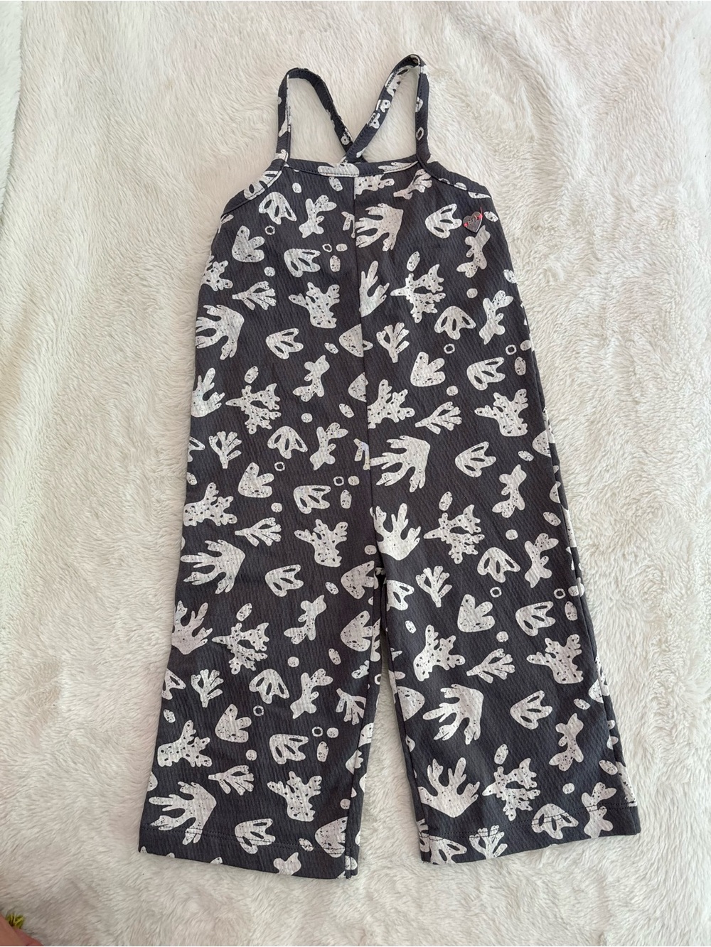 Baby face Wide-Leg Floral Print Jumpsuit 9 months coral sea print
